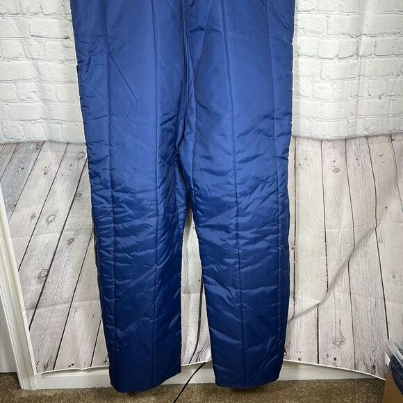 Vintage RefrigiWear Insulated Carpenters Overalls Adult XL Puffer Blue Work Wear - Picture 7 of 11